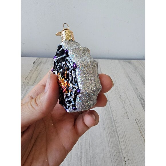 Old world OWC glitter spider web glass ornament Xmas tree - Picture 7 of 7